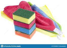sponges and cleaning cloths