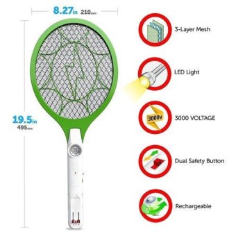 Rechargeable Insect Killer | Mosquito Killer Bat/Racket With LED Light