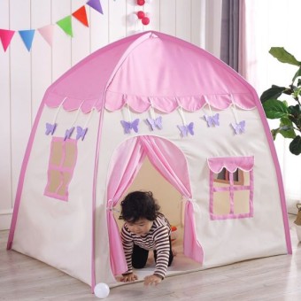 Play Tent And Tennel For Kids With Light-Pink