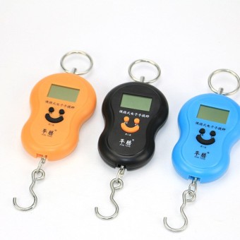 LCD Weighing Scale 50kg Portable Hanging Balance Smile Shape Digital Display, food shopping & Kitchen electronic scale