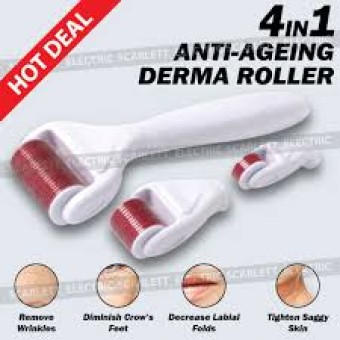 4 In 1 Derma Roller 300 720 1200 Needles Stainless Micro Needle Therapy Derma Roller Replacement Needle Roller
