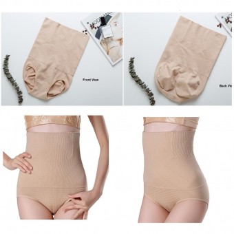 Slim Tummy Shaper Underwear Black, Cream Plain Lady High Waist Tummy Control Brief Panty