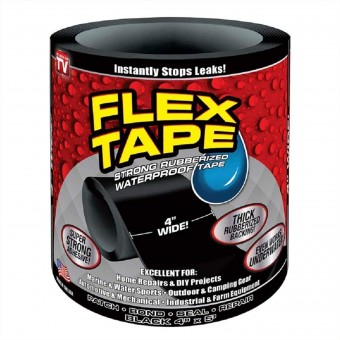 Flex Tape Waterproof Tape 4 Inch x 5 Feet, Black