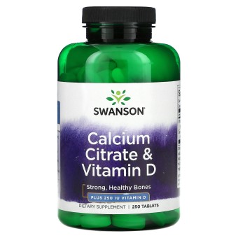Calcium products in Nepal | Swanson Calcium Citrate & Vitamin D 250 Tabs 