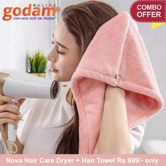 Nova 1000watt Hair Dryer + Hair Towel 2 in 1 Combo