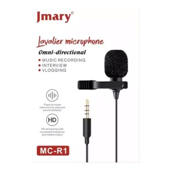 JMARY MC-R1 LAVALIER MIC 3.5MM Mini Microphone Hands Free Clip on Microphone Speaker Audio Mic For IOS Android PC
