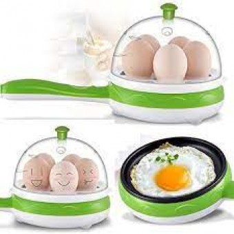 2 in 1 Electric Egg Boiling Steamer Egg Frying Pan Egg Boiler Electric Automatic Off with Egg Boiler Machine Non-Stick Electric Egg Frying Pan Home & Kitchen-Multi Color