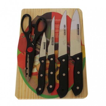 BIRDY KNIFE & SCISSOR SET WITH CHOPPING BOARD – SET OF 6