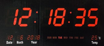 LARGE SIZE DIGITAL WALL CLOCK DATE TEMPERATURE