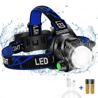 RECHARGEABLE FOCUS HEADLAMP LIGHTING 3 MODES ZOOMABLE