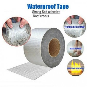 Carousell Waterproof Tape 5 meter Butyl Rubber Waterproof Roof Crack Aluminium Tape for Water Tank Tempreture Resistance Selotape