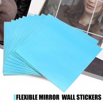 4Pcs Square Sticker Mirror Glass Tile Wall Stickers 3D Mirror Stickers Decal Home Decor DIY Self-adhesive Sticker