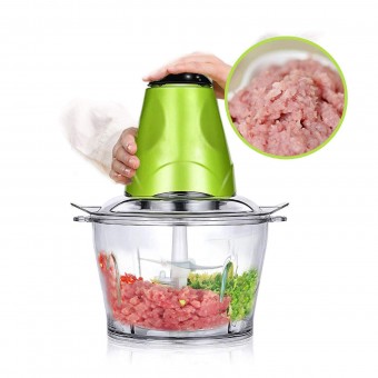 Electric Meat Grinder Keema Maker Chopper Shredder 2L Food Chopper Kitchen Meat Vegetable Fruits Grinders Multi-Function Cooking Chopping Machine