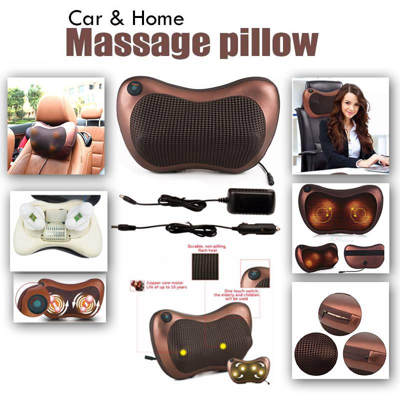 Car Home Electric Massage Pillow Far Infrared Heated Full Body
