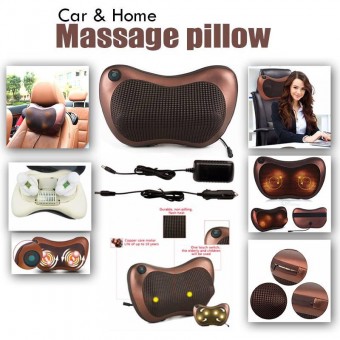 Car Home Electric Massage Pillow Far Infrared Heated Full Body Massager Cushion Neck Back