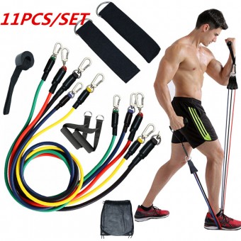 Resistance Band 11PC Fitness Exercise Workout from Home Set