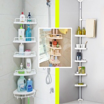 Multi-Purpose Bathroom Corner Shelf Orginal Adjustable Large Bathroom Corner Rack (White)