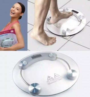 Personal Weight Machine Weighing Scale 8Mm Round Transparent Glass weight measurement Scale