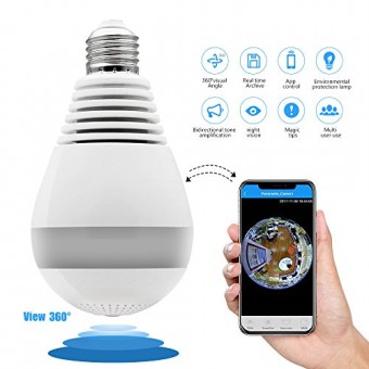 VR PANORAMIC BULB CAMERA WITH 360 DEGREE FISHEYE LENS WIRELESS WIFI