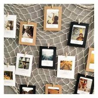 10 Pcs Paper Frame With Clips DIY Kraft Paper Picture Frame Hanging Wall Photo Album 2M Rope Home Decoration Craft