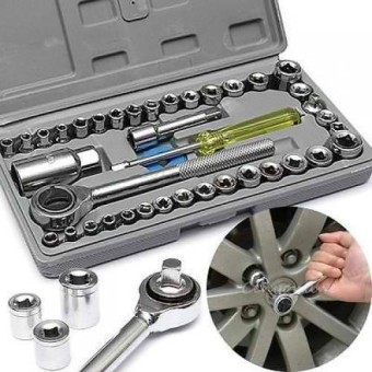 40 in 1 Pcs Wrench Tool Kit and Screwdriver | Socket Set Screw Driver | Spanner Automobile Tool Box Set | Home Tools Kit Set Auto Car Repair