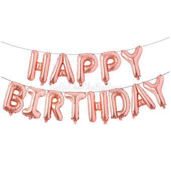 Rose Gold Happy Birthday Banner | Birthday Balloons|  Birthday Decorations |Balloon For Birthday | Foil Happy Birthday Balloons | Balloon Decorations 16 Inc