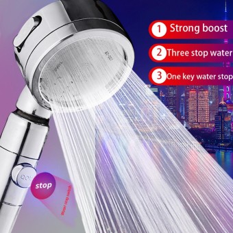 3 In 1 Handheld Shower | Water Saving High Turbo Pressure Shower Head with Hand Spray | ON/OFF Pause Switch | 3 Spray Setting Shower Head | Bathroom Shower Accessories