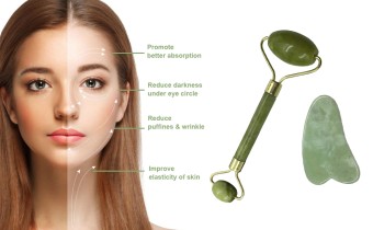 Facial Jade Roller Massage Tool | Natural Himalayan Stone Face Massager | Double Sided Toning Firming Face Neck Massage Tool | Anti Aging Facial |Therapy Skin-Beauty
