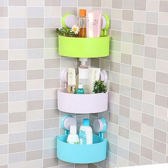 Bathroom Shower Shelf | No Drilling | Triangle Wall Shower, Toilet Kitchen, Space /Storage Organizer With Wall Mounted Suction Cup