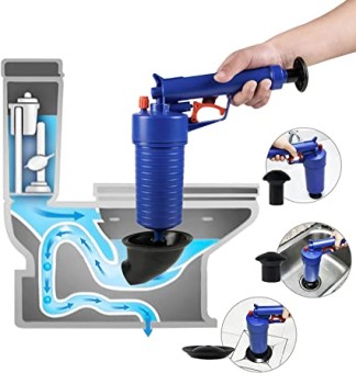 High Pressure Air Drain Blaster | Pump Pipe Dredger | Plunger | Sink / Pipe Clog Inflator Remover|  Toilets / Bathroom / Kitchen Cleaner | Home Cleaning Tool