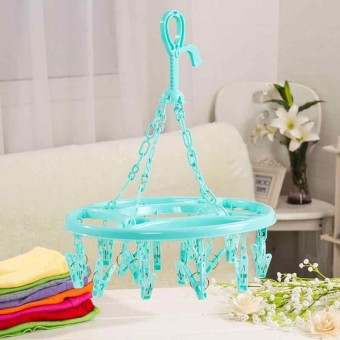 20 Clip Laundry Drying Rack Hanger Indoor and Outdoor Drying Racks for Socks Underwear and Baby Clothes Foldable and Portable