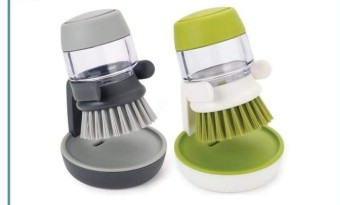 Smart Cleaning Brush Palm Scrub Green with Holder