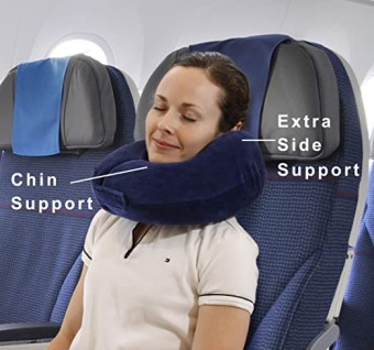 Memory Fiber Travel Neck Pillow For Airplanes Car & Chair Ultimate Sleeping Accessories For Traveling and Pain Relief Original Pillows For Chemo Patients