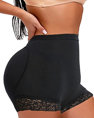Black Floral Boxer Padded Panties Underwear Shape-Wear Hip Lifter Tummy  Control Hip Enhancer Body Shaper Weight Loss
