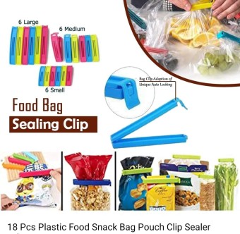Food Liquid Snack Plastic Bag Clip Sealer Packet Sealer Clamps 20 Pcs Set