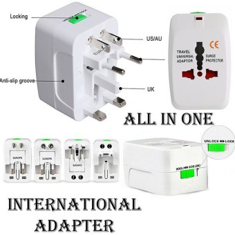 Professional International Plug Adapter 2 USB Port World Travel AC Power Charger Adaptor with AU US UK EU Converter Plug