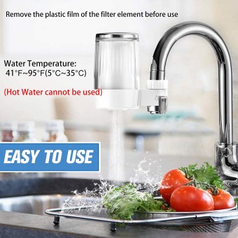 Tap Water Purifier Kitchen Faucet ABS Material Water Purifier Dual Output Suitable for Standard Faucet