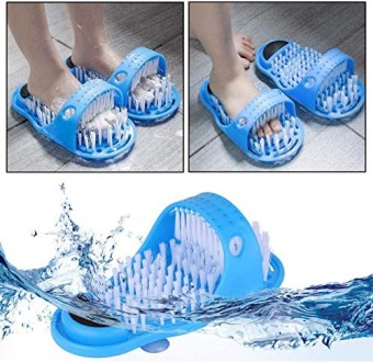 2 in 1 Magic Foot Scrubber & Massager Cleaner Slippers With Suction Cups And Acupressure Meditation Kit