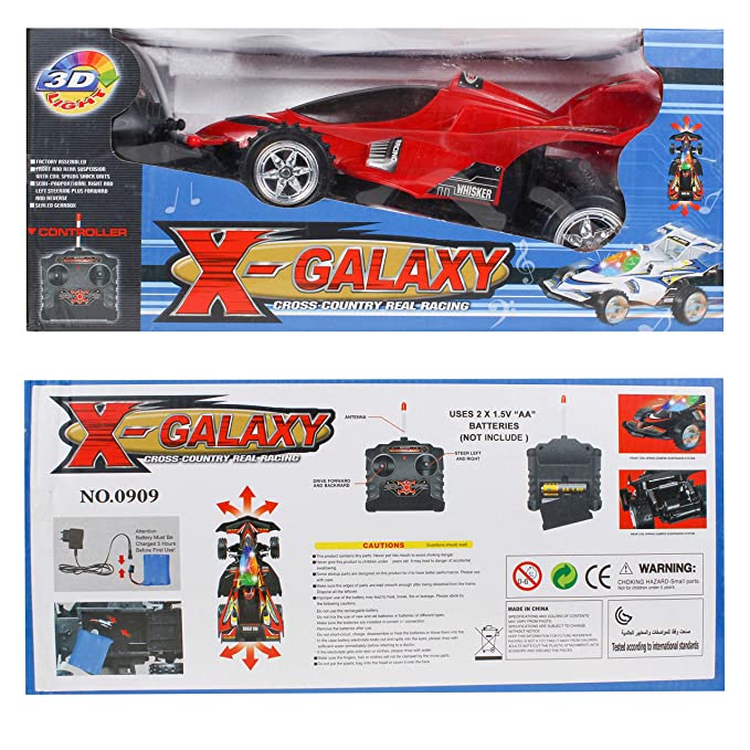 X Galaxy Racing Car Battery Operated RC Remote Car in Black Color