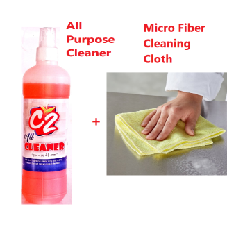 C2 All Purpose Deep Cleaner For Kitchen Bathroom Smell Remover & Micro Fiber Cleaning Cloth