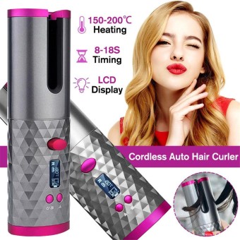 Automatic Hair Curler USB Cordless Hair Curling Iron Ceramic Professional LCD Hair