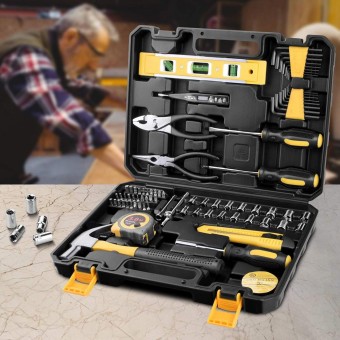78PCS (Yellow Box)Socket Wrench Tool Set Auto Repair Mixed Tool Combination Package
