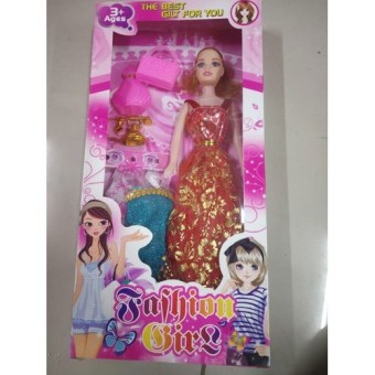 Barbie Doll With Four Dress Set And All Required Accessories For Makeup And Decoration