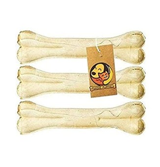 Dog Stick Chew Puppy Rawhide Bone Treat Edible Digestible Natural Food Dental Pet Treats (4 pieces)