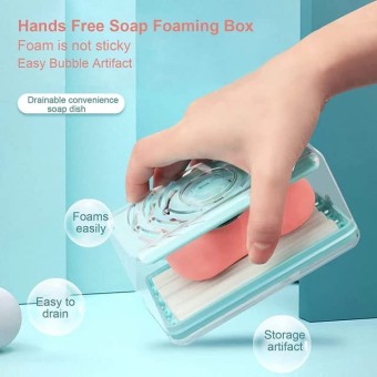 Multifunctional Foaming Soap Dish with Drain Soap Box