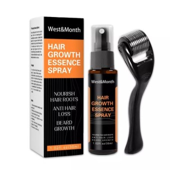 Herbal Hair Growth Essence Spray Set Hair Loss + Derma Roller