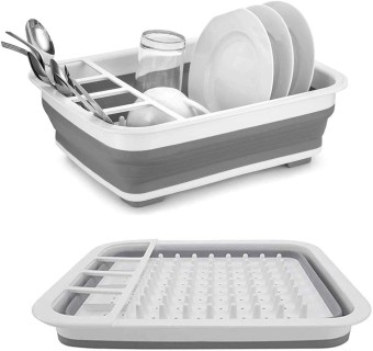 Dish Drying Rack Portable Dish Drainer Dinnerware Organizer Kitchen