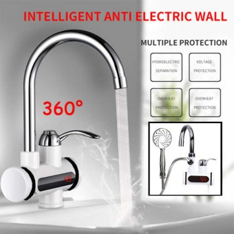 2000 W Electric Hot Water Heater Faucet Kitchen Heating Dispenser Tap With Shower
