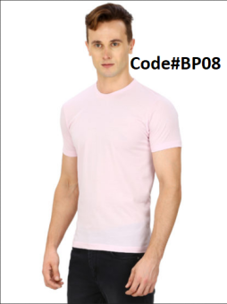 Combo Baby Pink Soft Light Comfortable Round Neck Plain Men's T-shirt Combo 100% Cotton Made Pack of 3