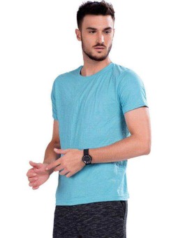 Combo Sky Blue Soft Light Comfortable Round Neck Plain Men's T-shirt Combo 100% Cotton Made Pack of 3